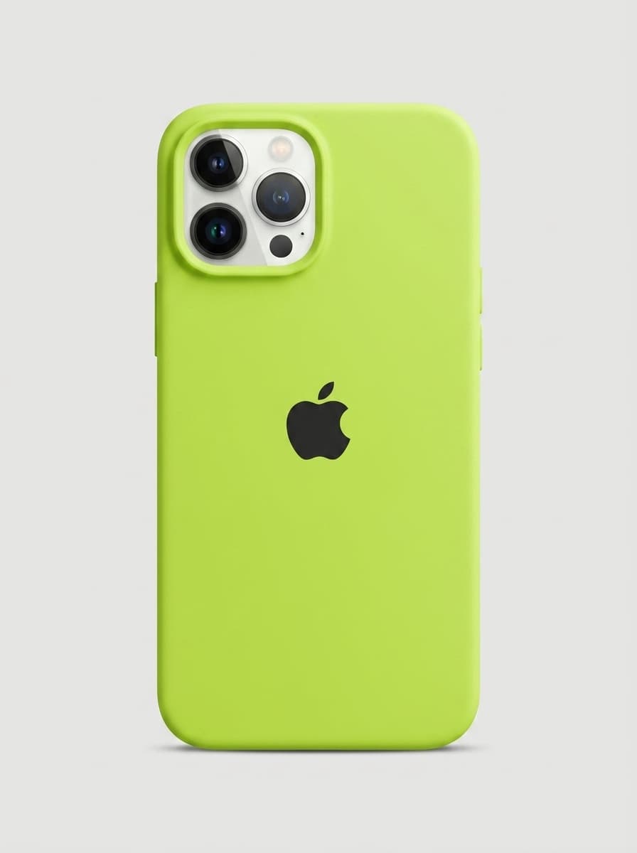 Чехол тонкий силиконовый для iPhone, Салатовый